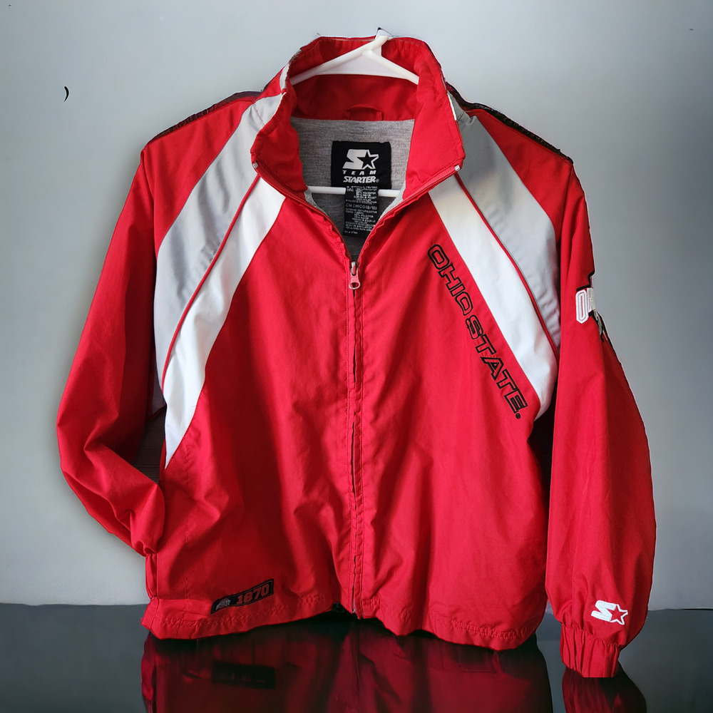 Starter‎ Jacket Youth Size S (8/10) Ohio State Vintage Long Sleeve Red Polyester